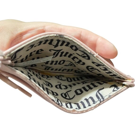 Juicy Couture Pink Card Holder Wallet With Gold Logo Detailing& "J"Charm Keyring - Picture 3 of 11